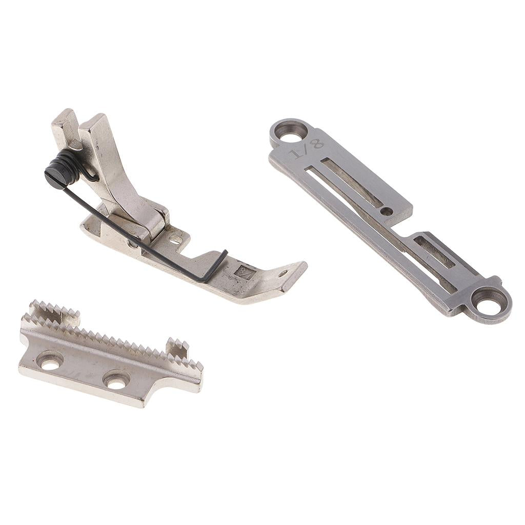 Iron Needle Plate & Feed Dog Set with Foot for Overlock Sewing Machine 1-8