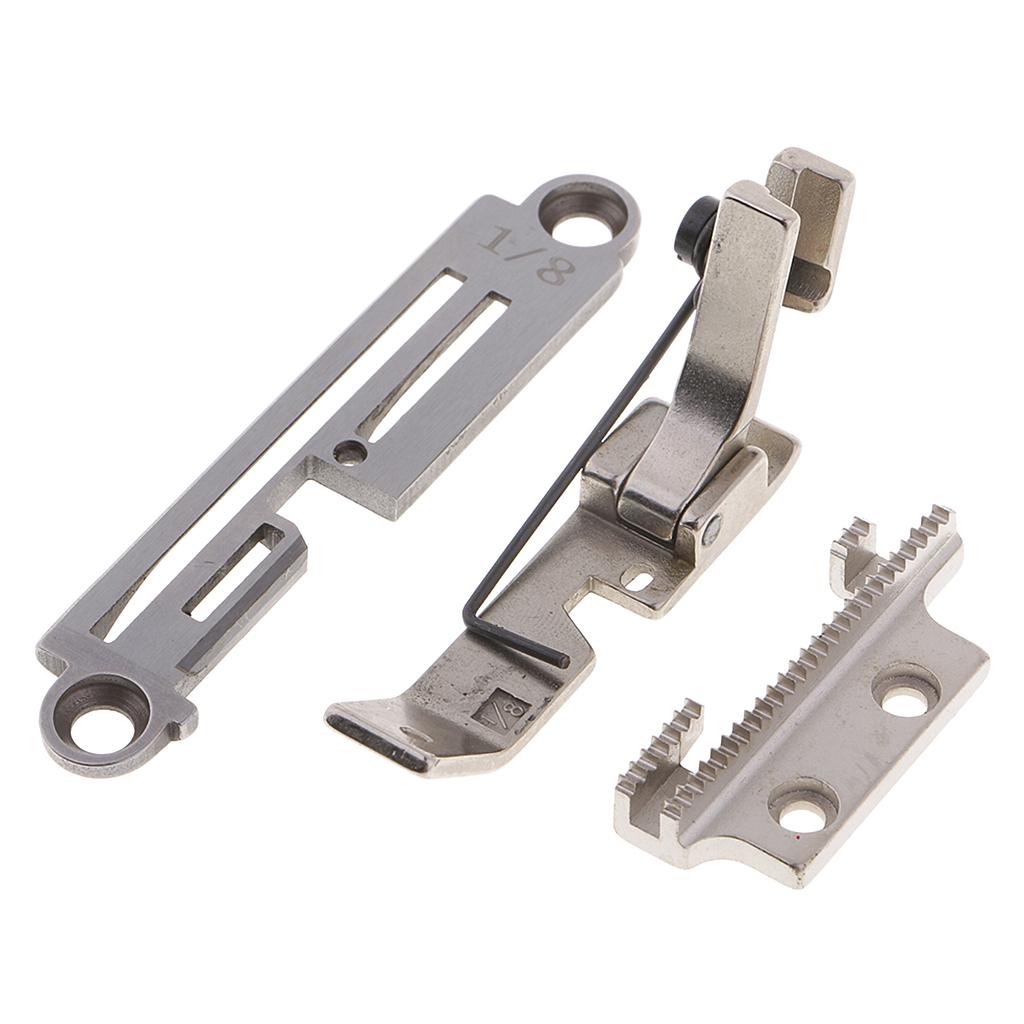 Iron Needle Plate & Feed Dog Set with Foot for Overlock Sewing Machine 1-8
