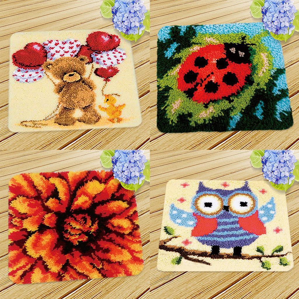 Latch Hook Kits Rugs DIY Craft Needle Embroidery Rugs for Children Toy Bear