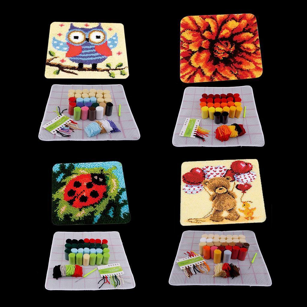 Latch Hook Kits Rugs DIY Craft Needle Embroidery Rugs for Children Toy Bear
