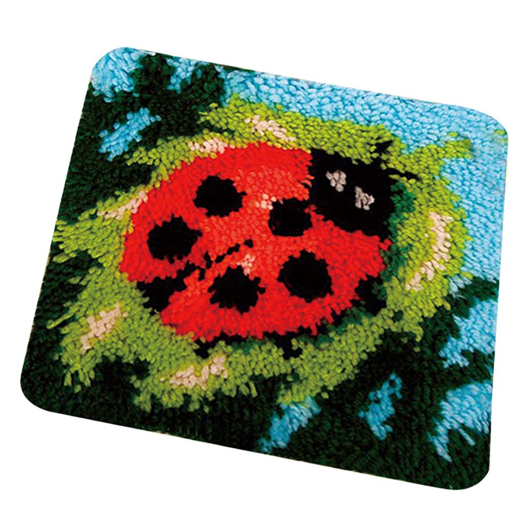 Latch Hook Kits Rugs DIY Craft Needle Embroidery Rugs for Children Ladybug