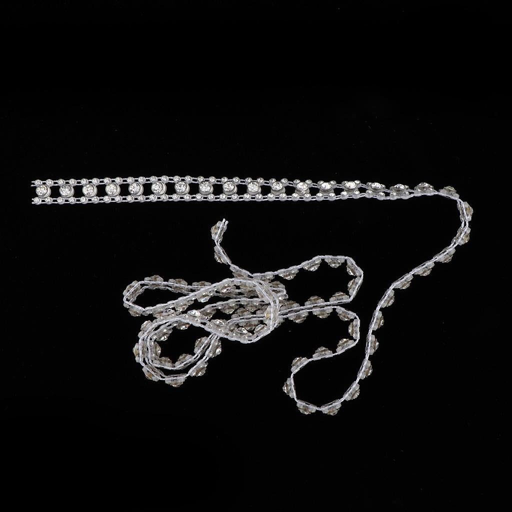 1 Yard Faux Rhinestone Chain Crystal Trim Ribbon Sparkle for Wedding Bridal