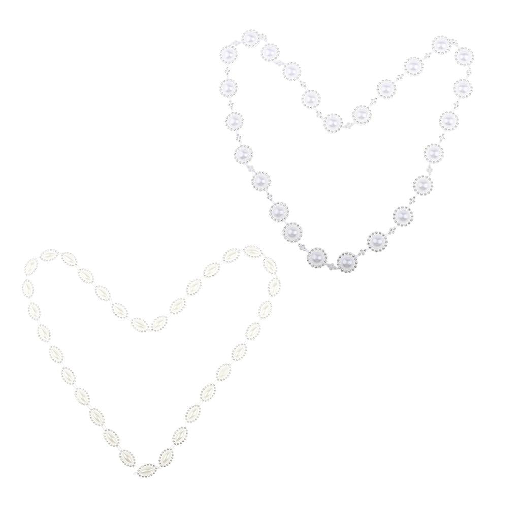 Faux Pearl Rhinestone Chain Trim for Clothes Belts Sewing Craft DIY Flower