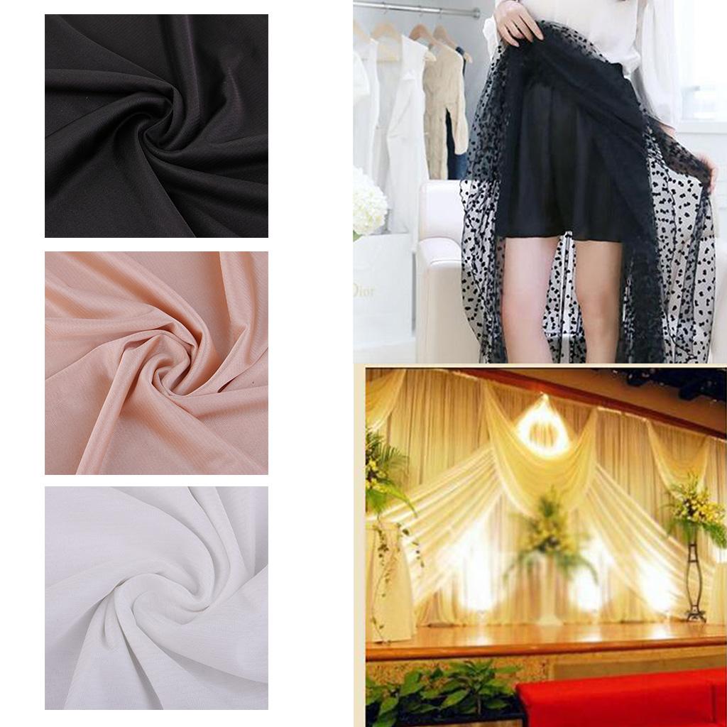 1 Meter 67 Wide Stretch Polyester Lining Fabric for Dress Skirt Apricot"