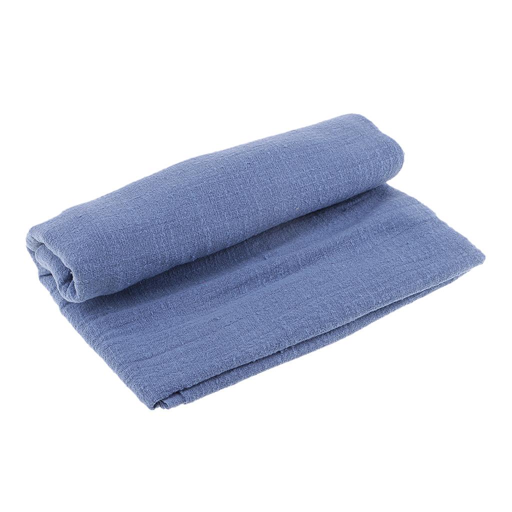 1 Meter Linen Fabric Cloth for Spring Summer Clothing Making Gray Blue