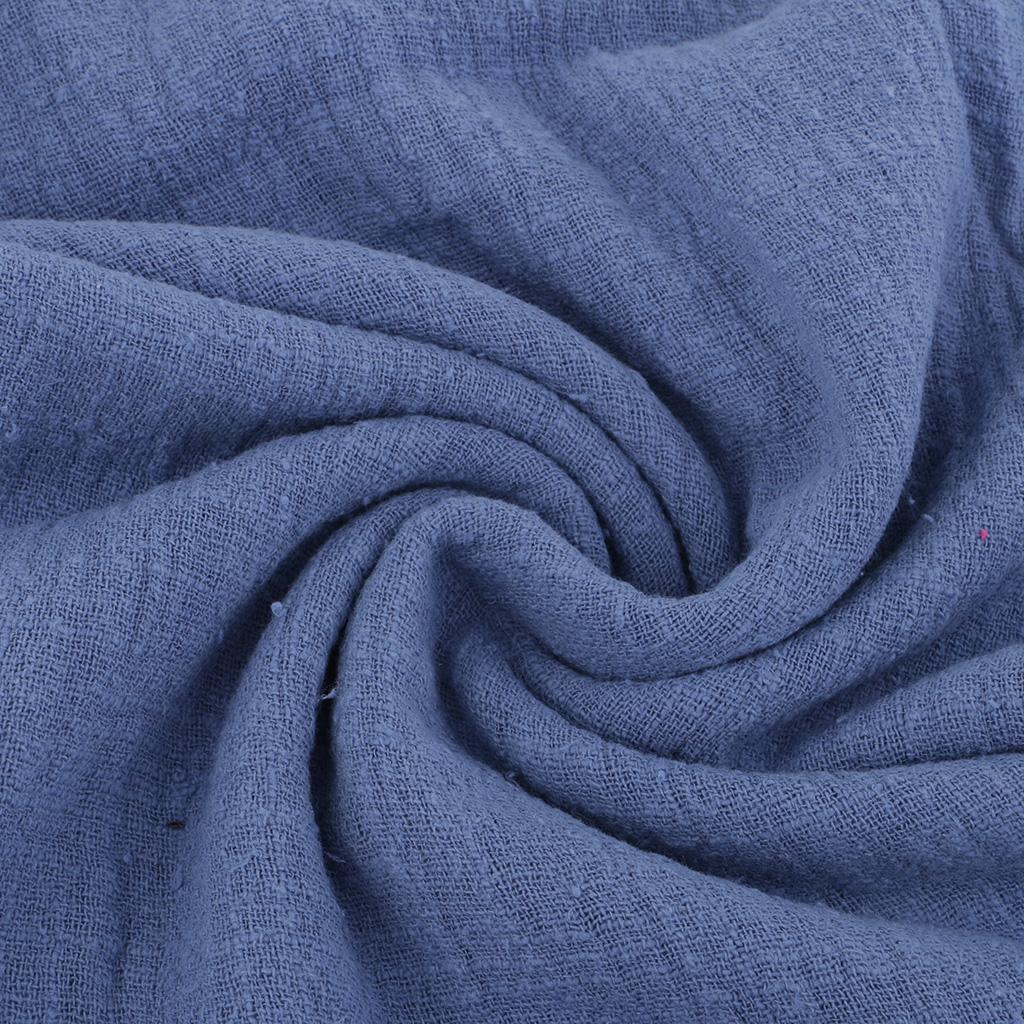 1 Meter Linen Fabric Cloth for Spring Summer Clothing Making Gray Blue