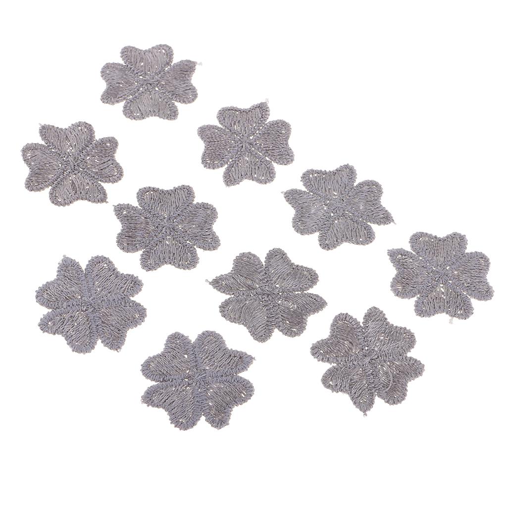 10pcs Embroidered Lucky Patches Sew on Patches Sewing Applique Gray