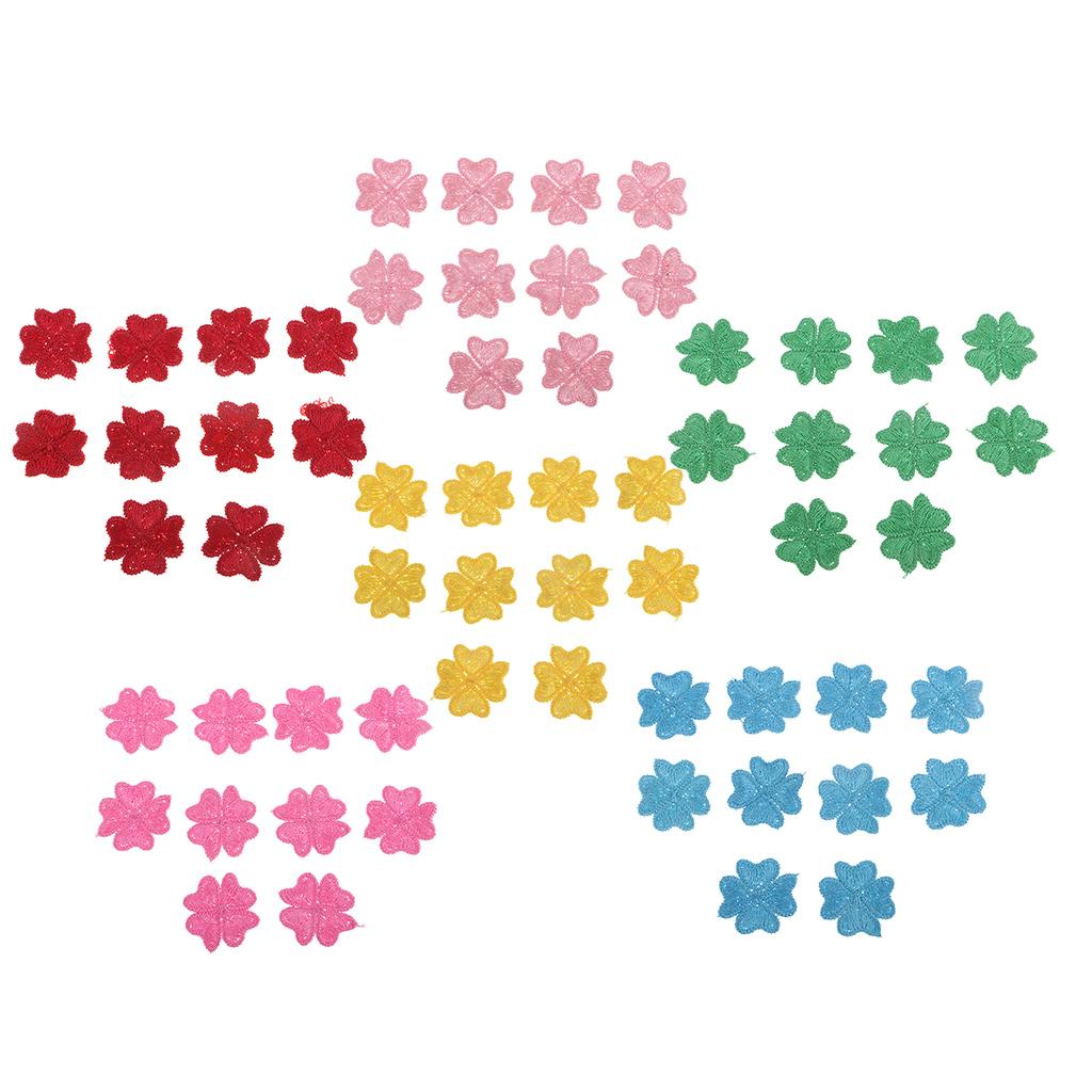 10pcs Embroidered Flower Patches DIY Sew on Patches Sewing Applique Red