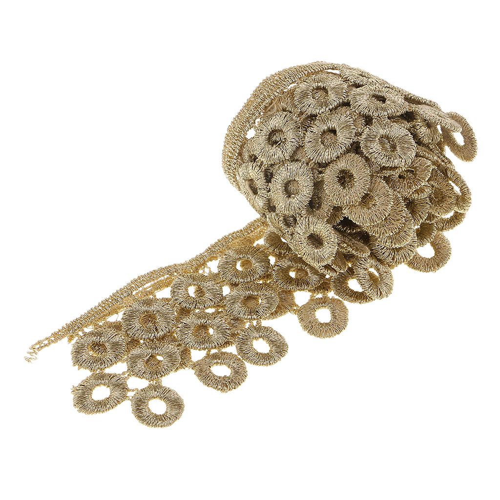 1 Yard Vintage Metallic Lace Trims Embroidered DIY Trimming Ribbon 39mm