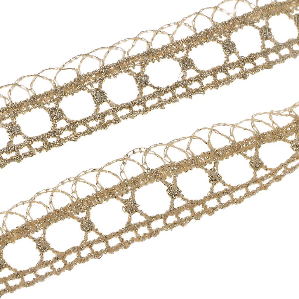 1 Yard Vintage Metallic Lace Trims Embroidered DIY Trimming Ribbon 15mm