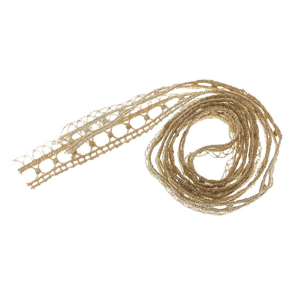 1 Yard Vintage Metallic Lace Trims Embroidered DIY Trimming Ribbon 15mm