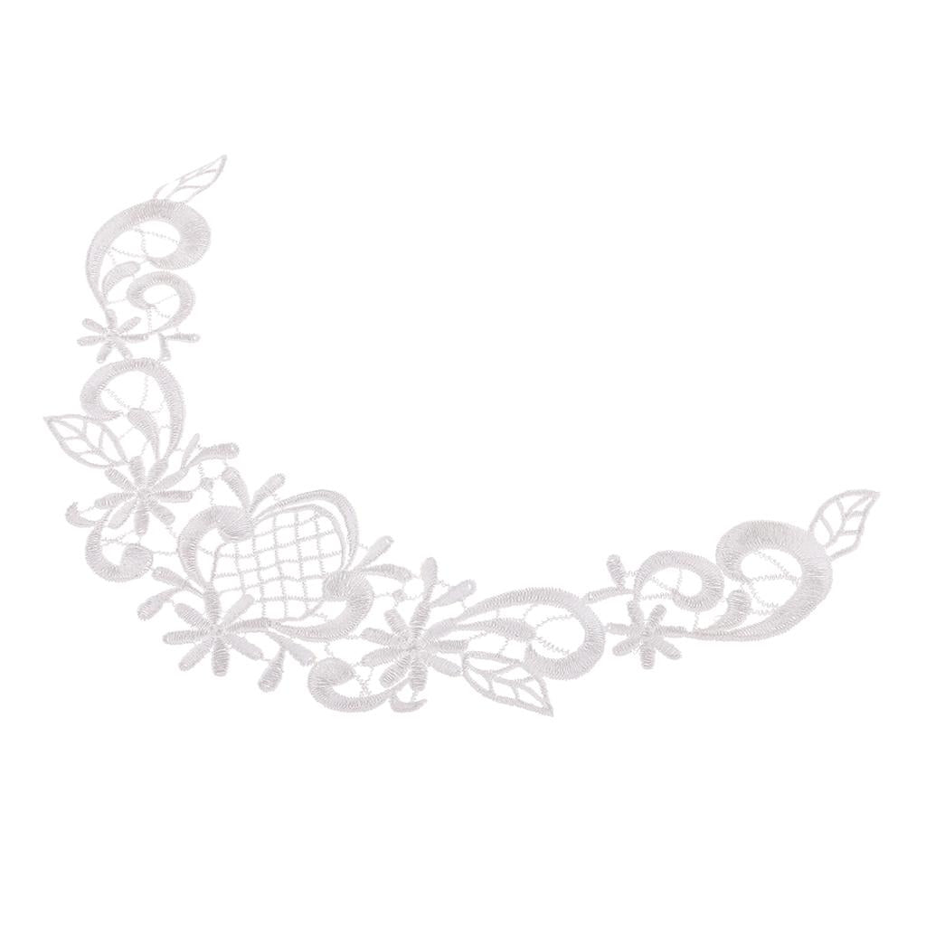 Embroidery Flower Lace Neckline Fabric DIY Collar Sewing Craft White