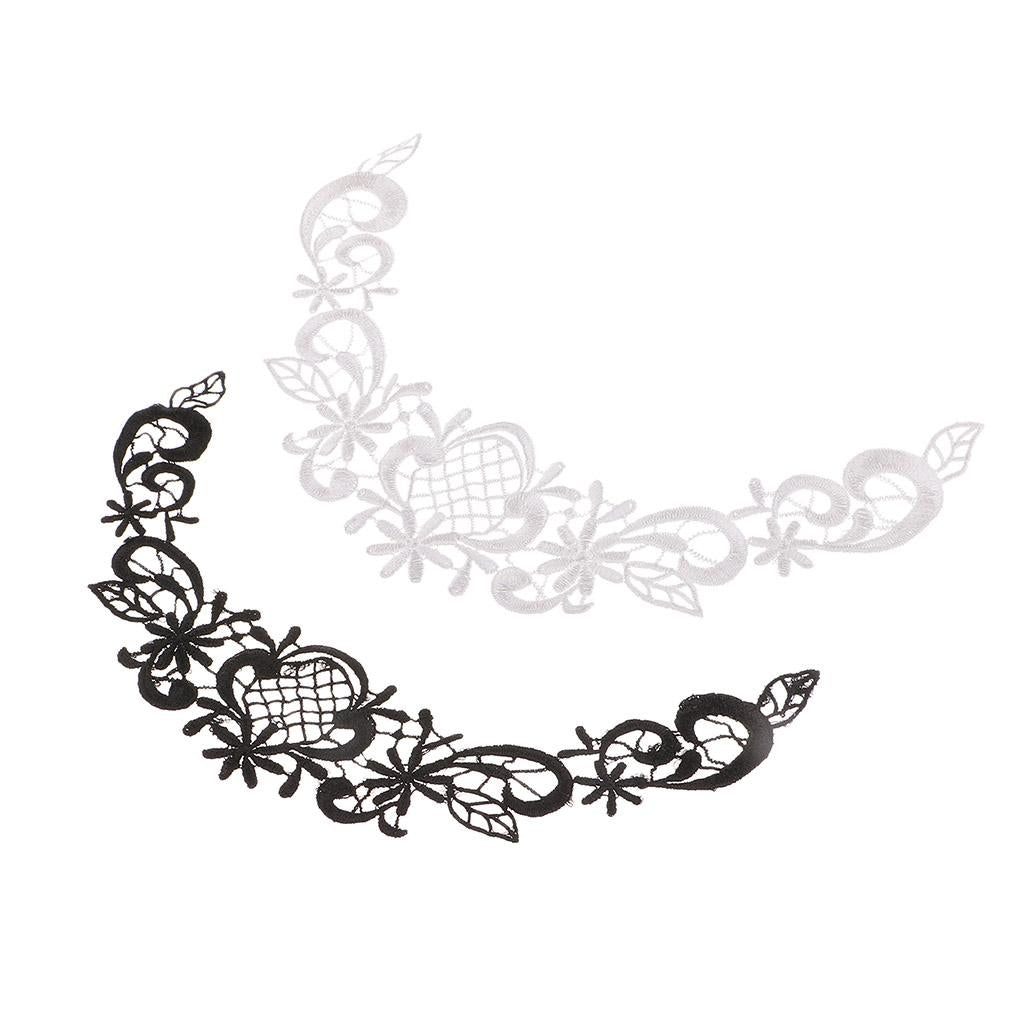 Embroidery Flower Lace Neckline Fabric DIY Collar Sewing Craft White