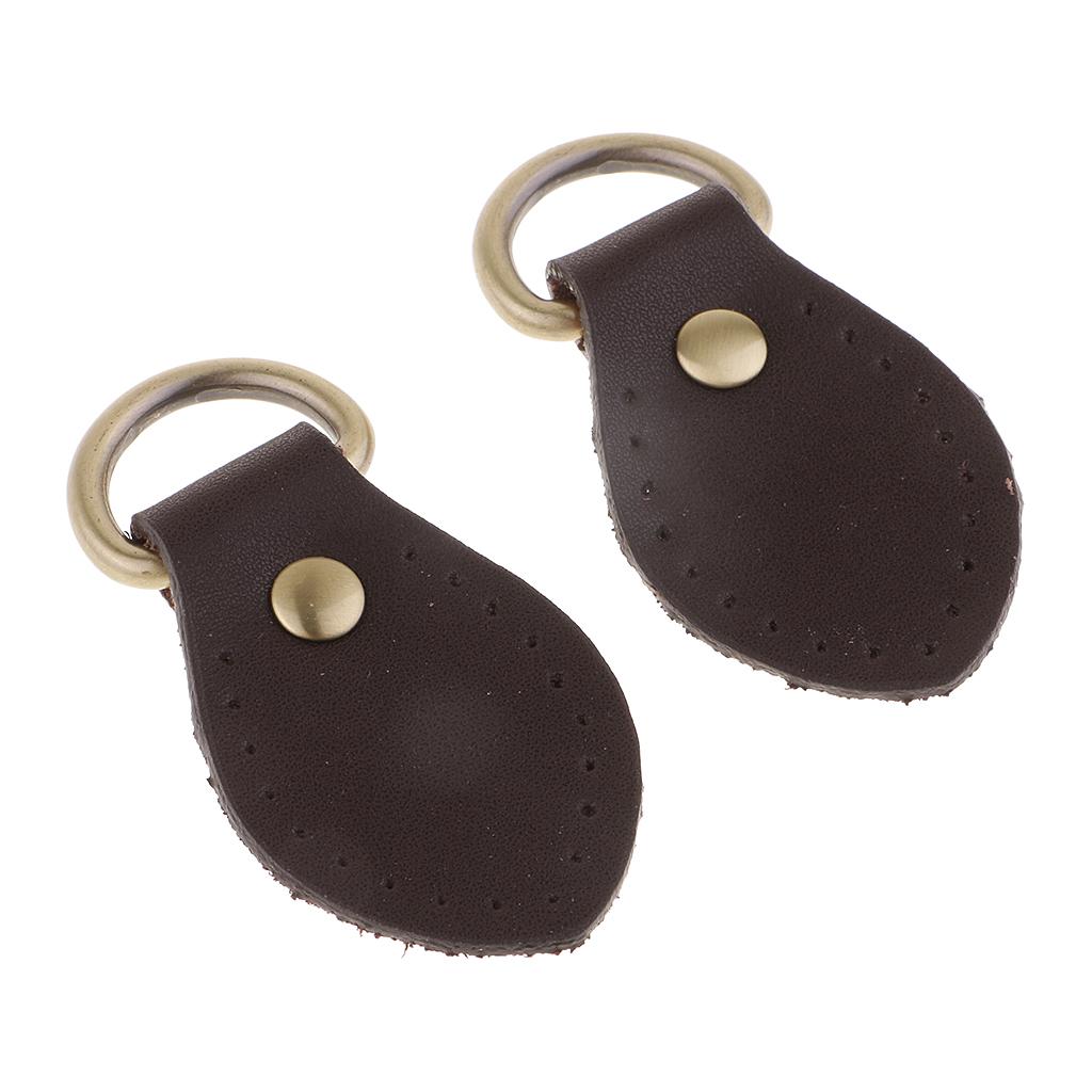 2pcs Sew on Leather Handle Snap Buckles DIY Bag Handbag Replacement Coffee