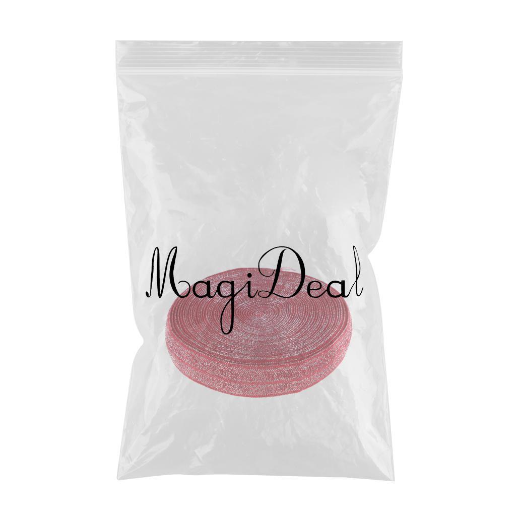 5 Yards Bling Cotton Fold Over Sewing Elastic Band for Dressmaking Red