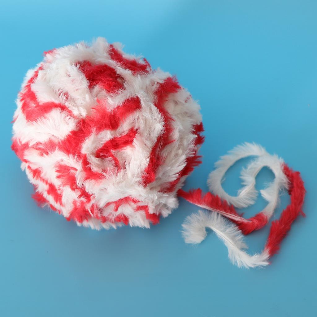 Skein Polyester Soft Yarn Chunky for Crochet Kniting Red White