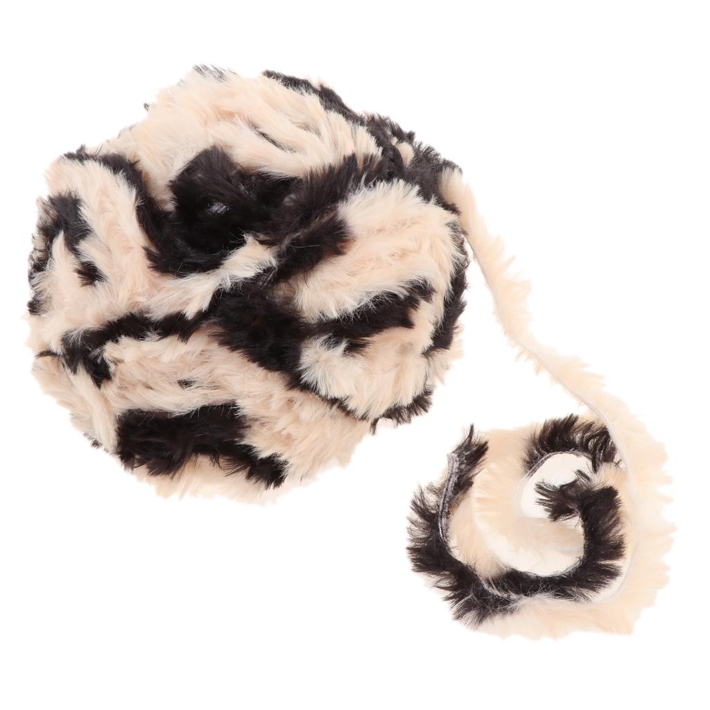 Skein Polyester Soft Yarn Chunky for Crochet Kniting Beige Black