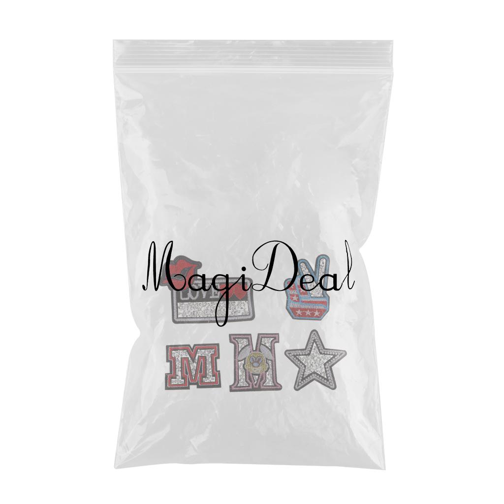 5Pcs/lot Fashion Sewing Patch Badge Embroidered Iron Sew On Applique DIY