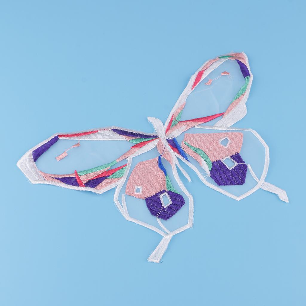 Organza Embroidery Butterfly Patches for Clothing Dress Jeans Jacket Pink