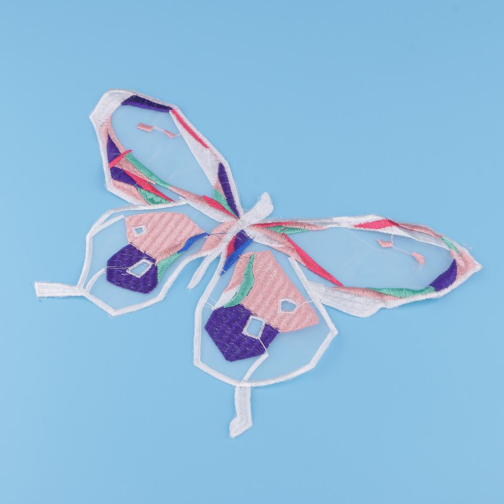 Organza Embroidery Butterfly Patches for Clothing Dress Jeans Jacket Pink
