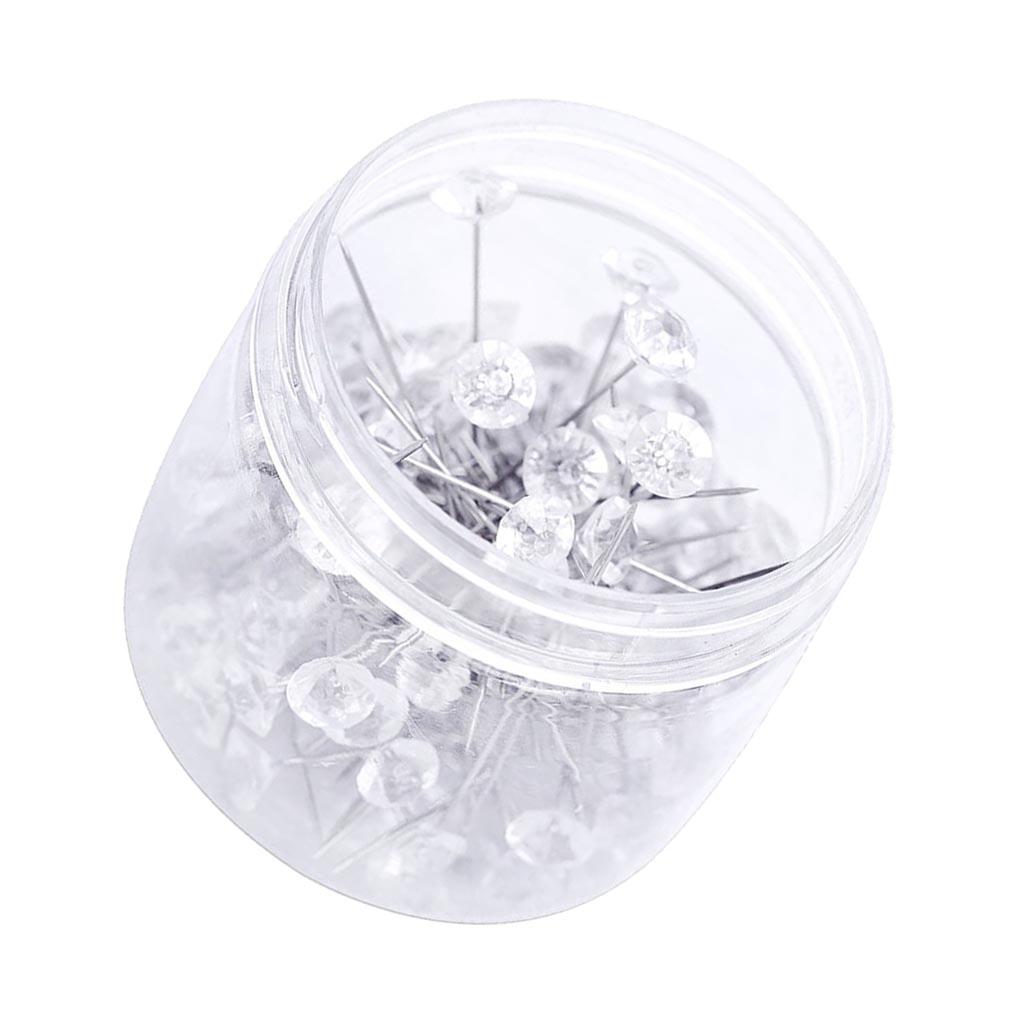 100x Diamond Head Sewing Pin Florists Pins Buttonhole Wedding Craft 8×55mm