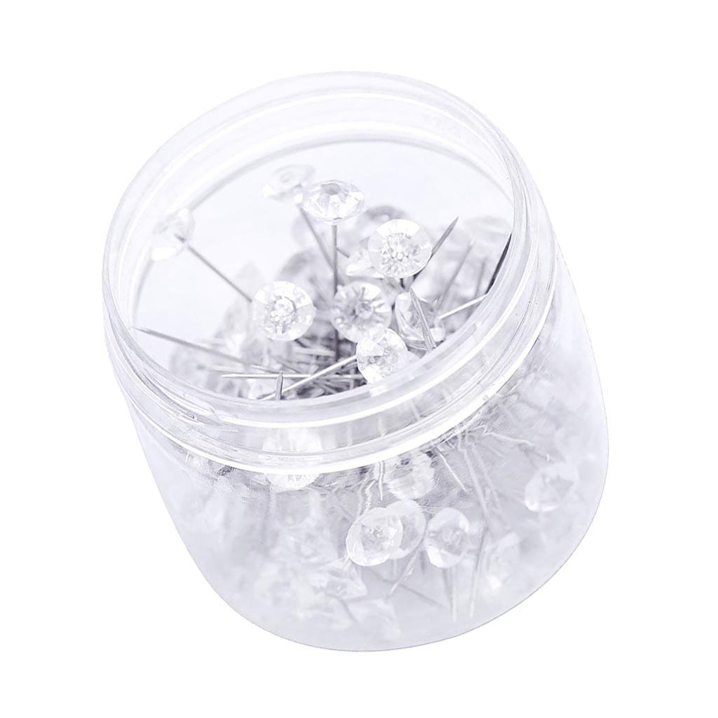 100x Diamond Head Sewing Pin Florists Pins Buttonhole Wedding Craft 8×55mm