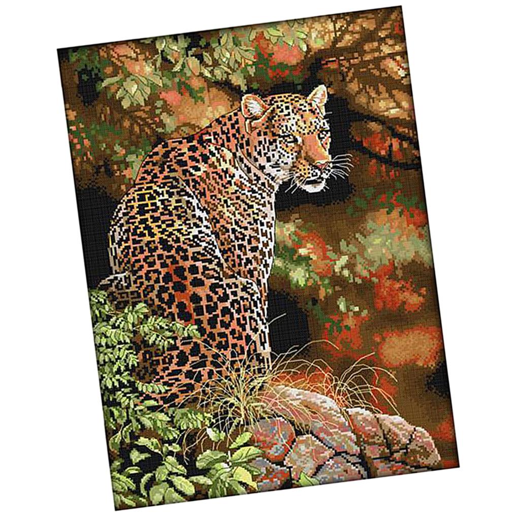 Dimensions Needlecrafts Stamped Cross Stitch Leopard Animal Embroidery