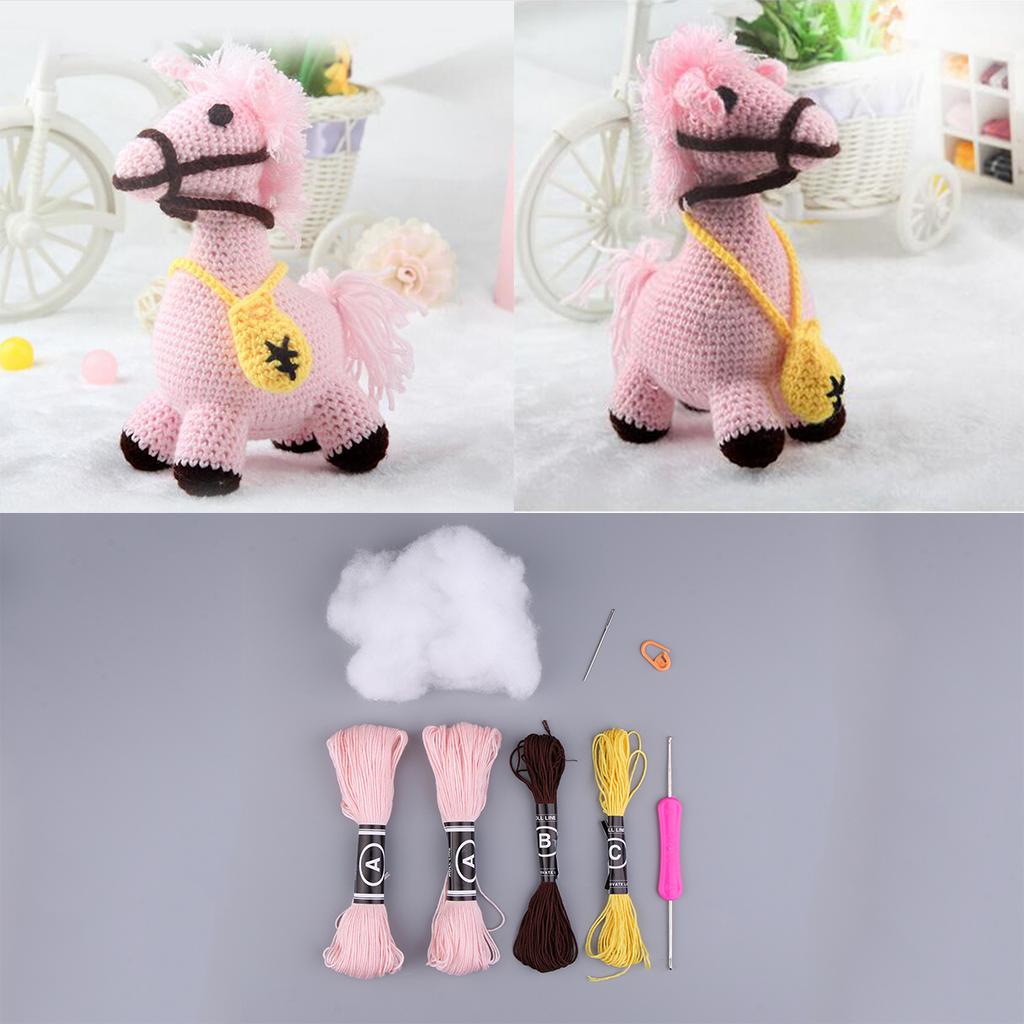 Crotchet Doll Making Kit Horse Shaped Stuffed Toy DIY Crafts Supplies