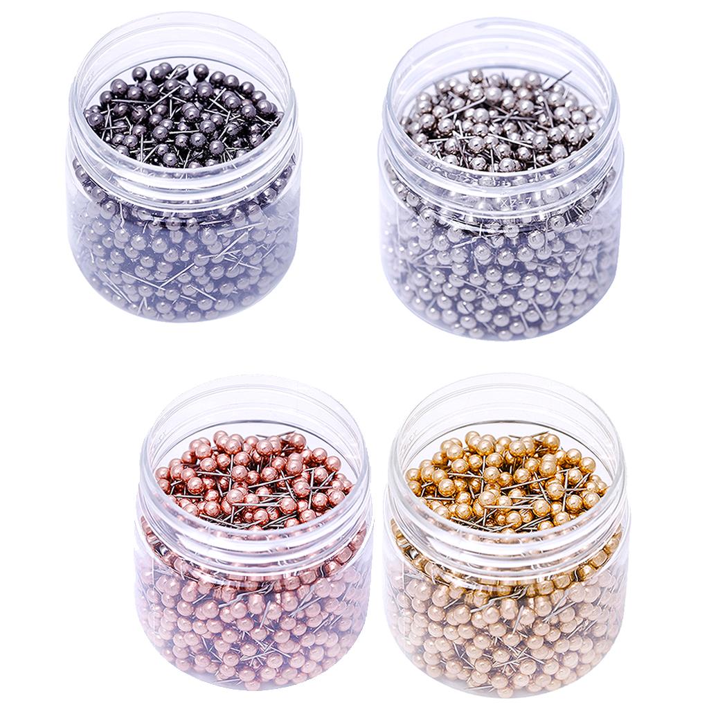 1000x Plastic Round Head Quilting Sewing Marking Drawing Push Pins Black