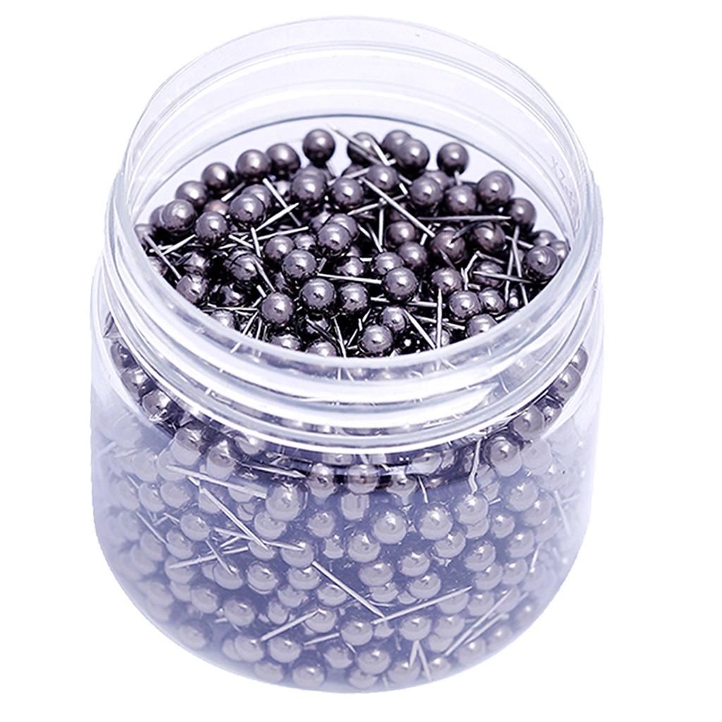 1000x Plastic Round Head Quilting Sewing Marking Drawing Push Pins Black