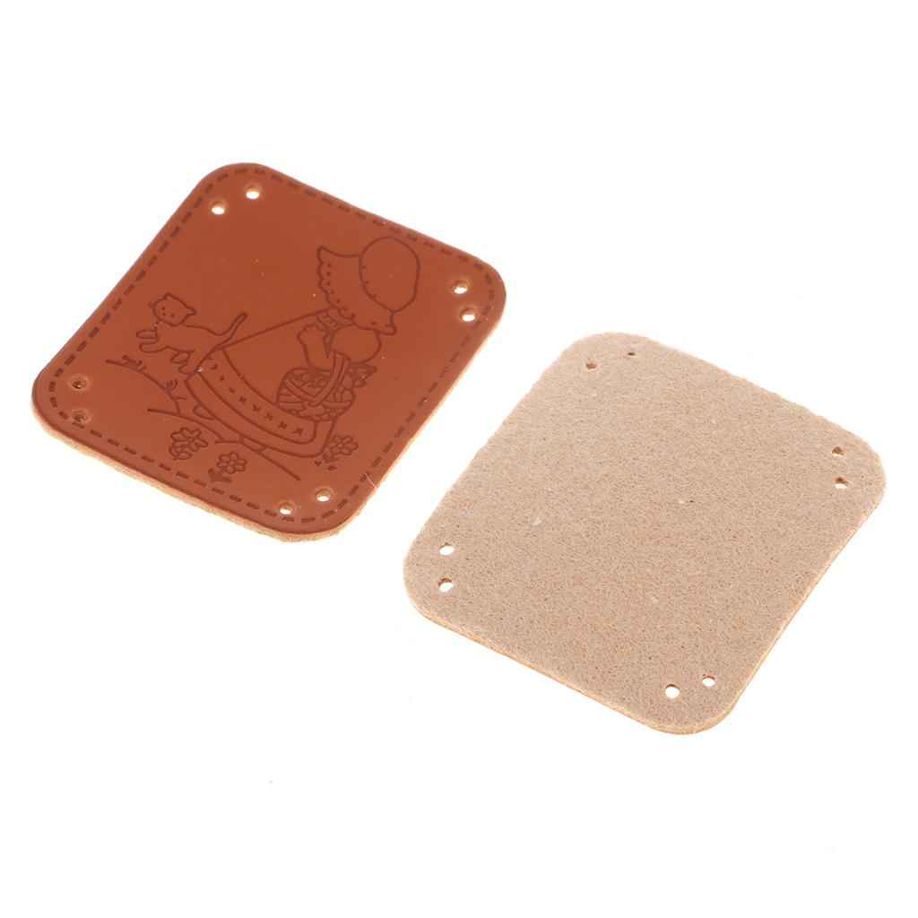 20Pcs PU Leather Labels Handmade Tag DIY Clothes Bag Sewing Craft Girl