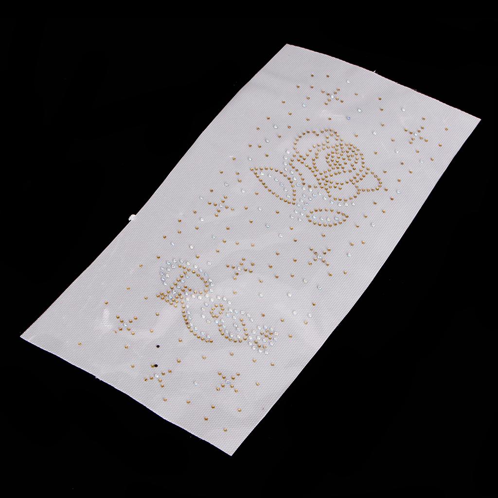 Rose Crystal Rhinestones Iron on Hot Fix Transfer Applique Bling Patch 02