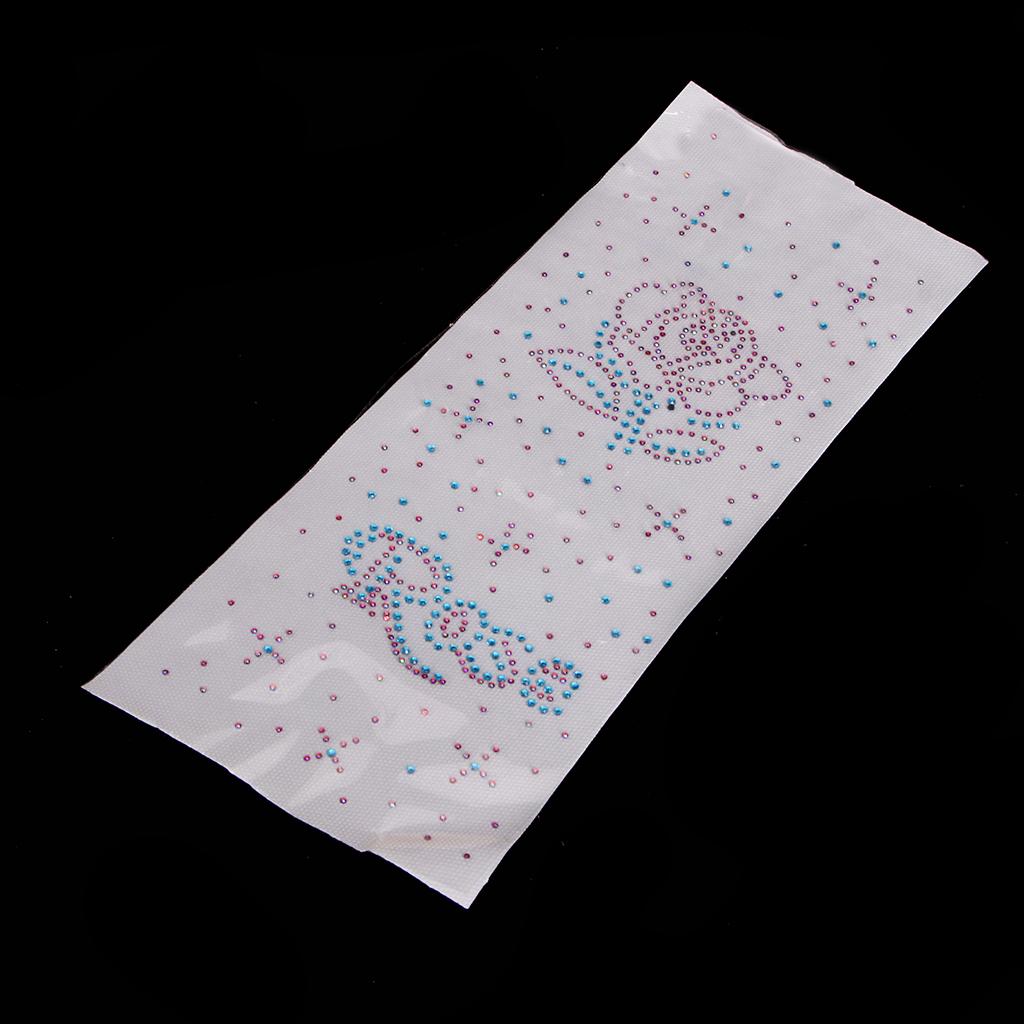 Rose Crystal Rhinestones Iron on Hot Fix Transfer Applique Bling Patch 03