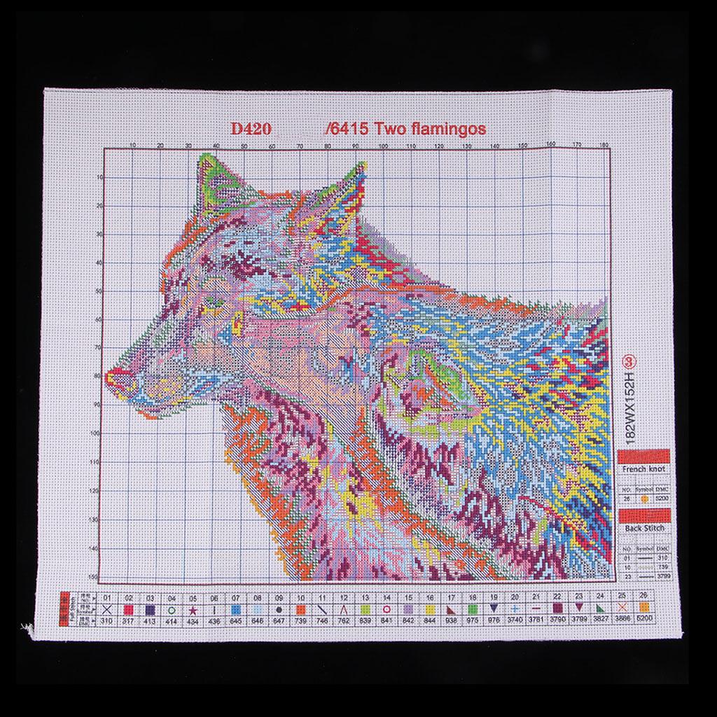 Wolf Kiss Handmade Stamped Cross Stitch Kits Embroidery Crafts 11CT 52×44cm