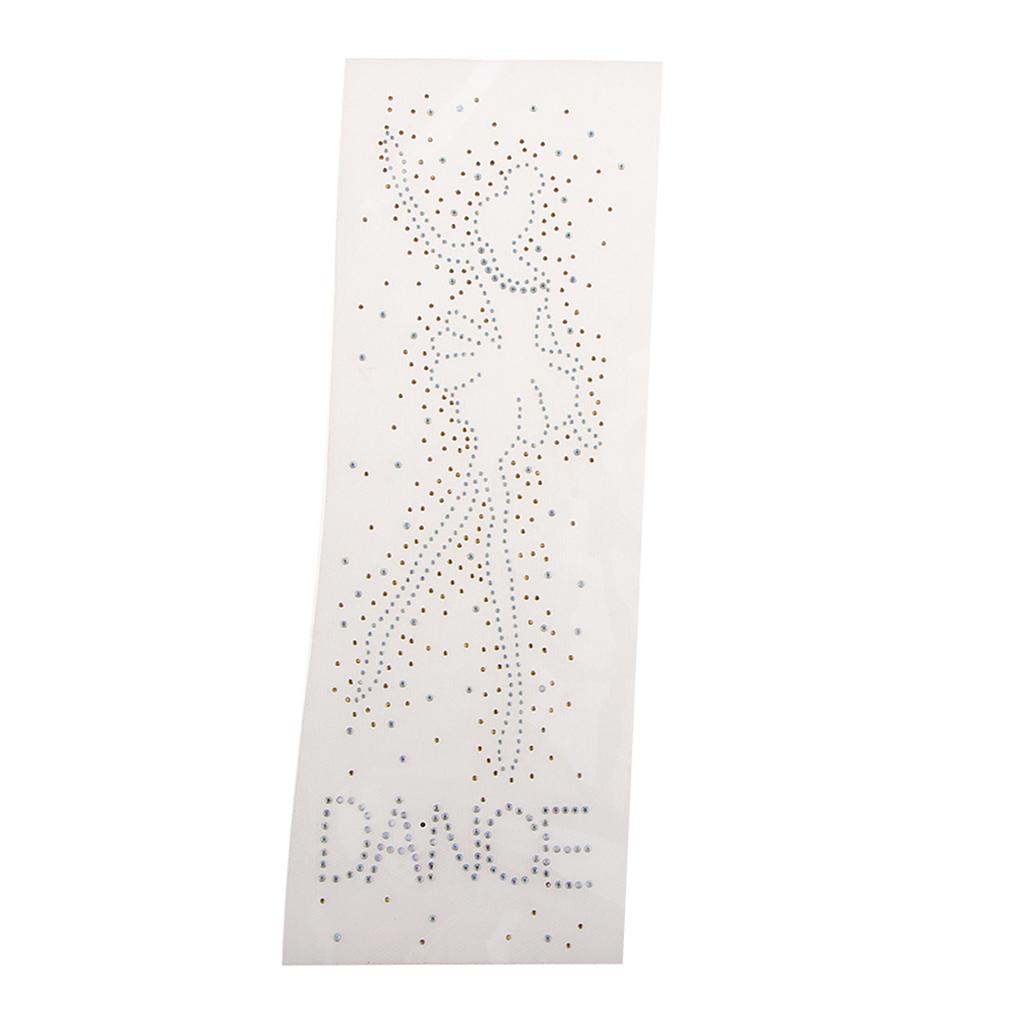 Dance Girl Iron on Rhinestone Transfer Decorative Applique Patch for Clothes