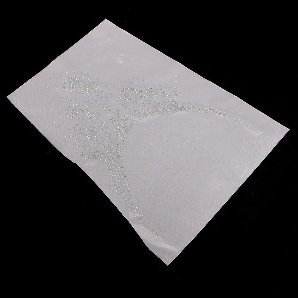 Rhinestone Iron On Heat Transfer Hot Fix T-shirt Motif DIY Leaves Applique