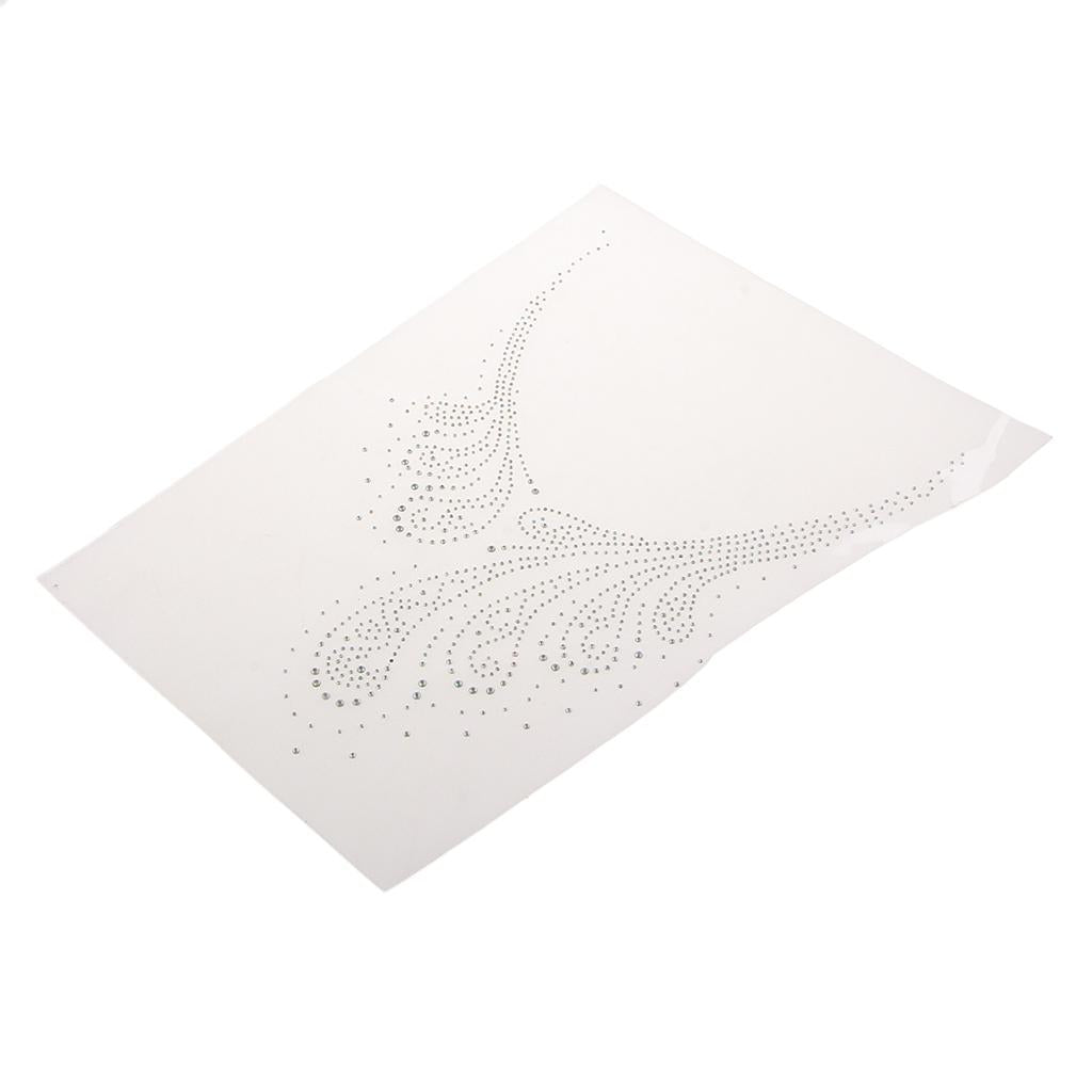 Rhinestone Iron On Heat Transfer Hot Fix T-shirt Motif DIY Leaves Applique