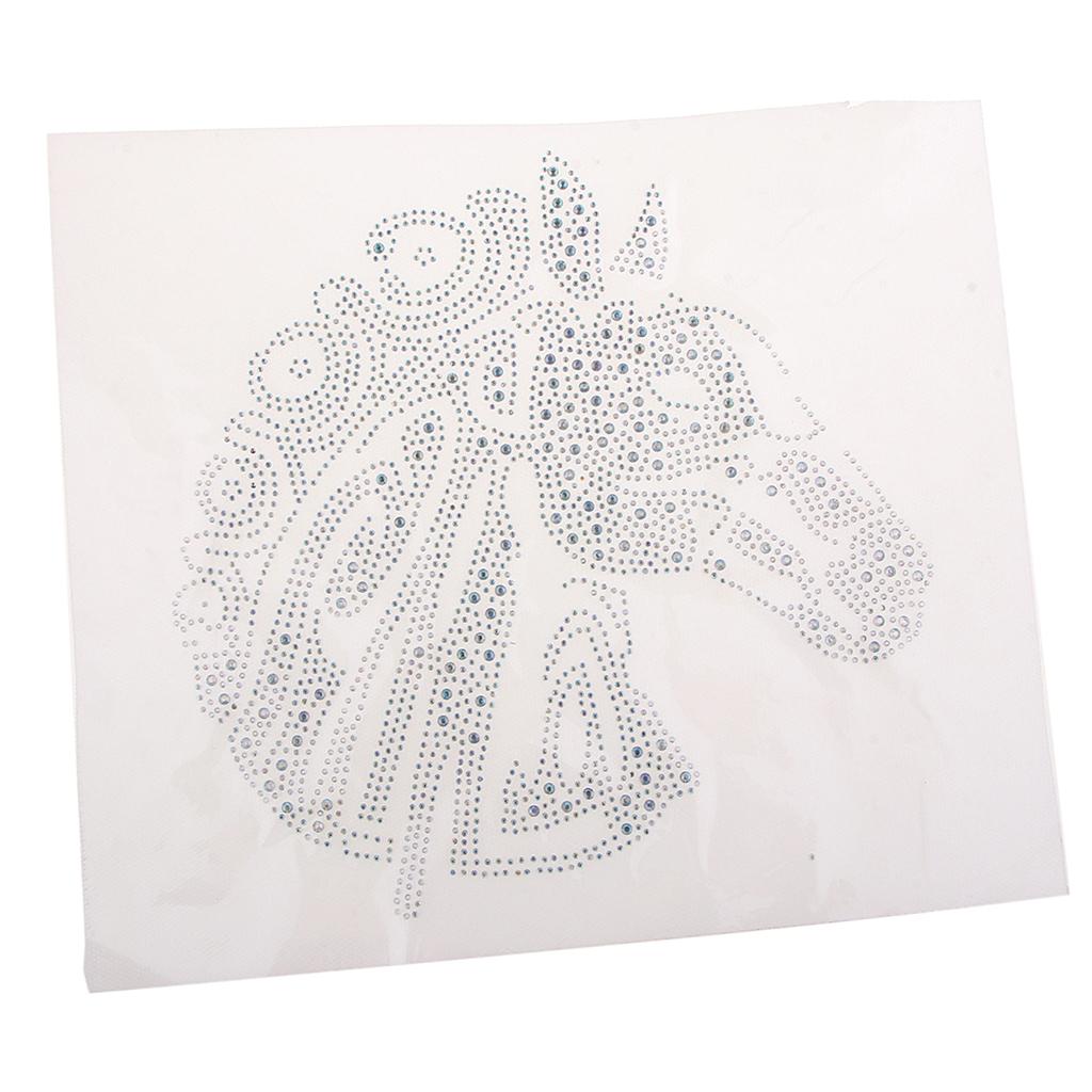 Rhinestone Iron On Heat Transfer Hot Fix T-shirt Motif Horse Head Applique