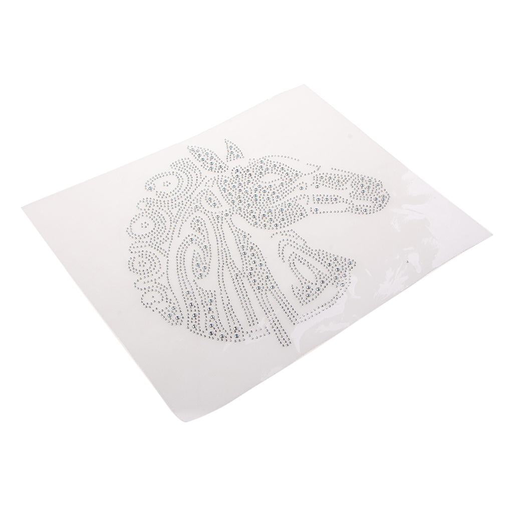 Rhinestone Iron On Heat Transfer Hot Fix T-shirt Motif Horse Head Applique
