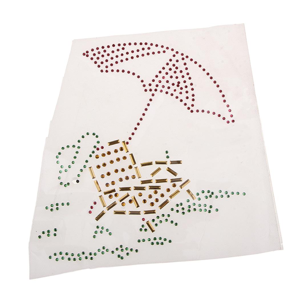Umbrella Crystal Rhinestones Iron on Hot Fix Transfer Applique Bling Patches