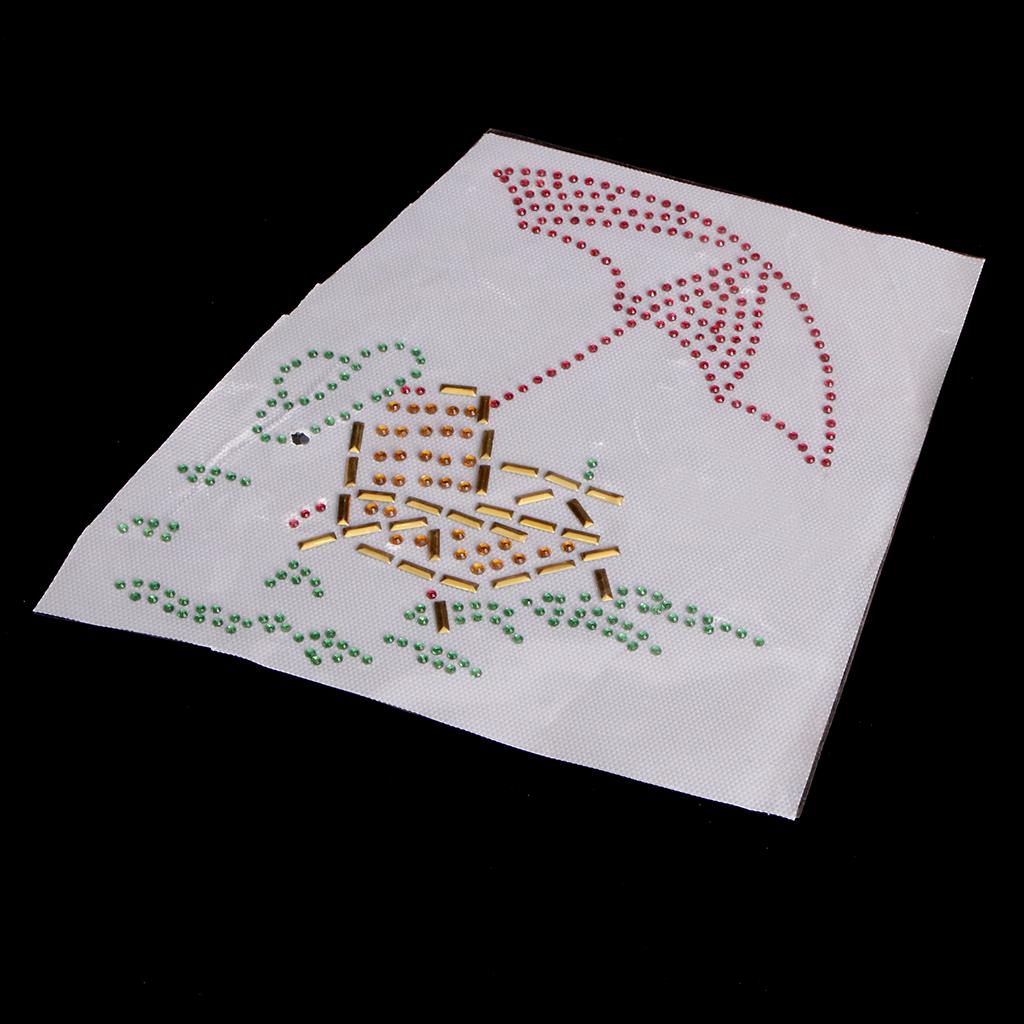 Umbrella Crystal Rhinestones Iron on Hot Fix Transfer Applique Bling Patches
