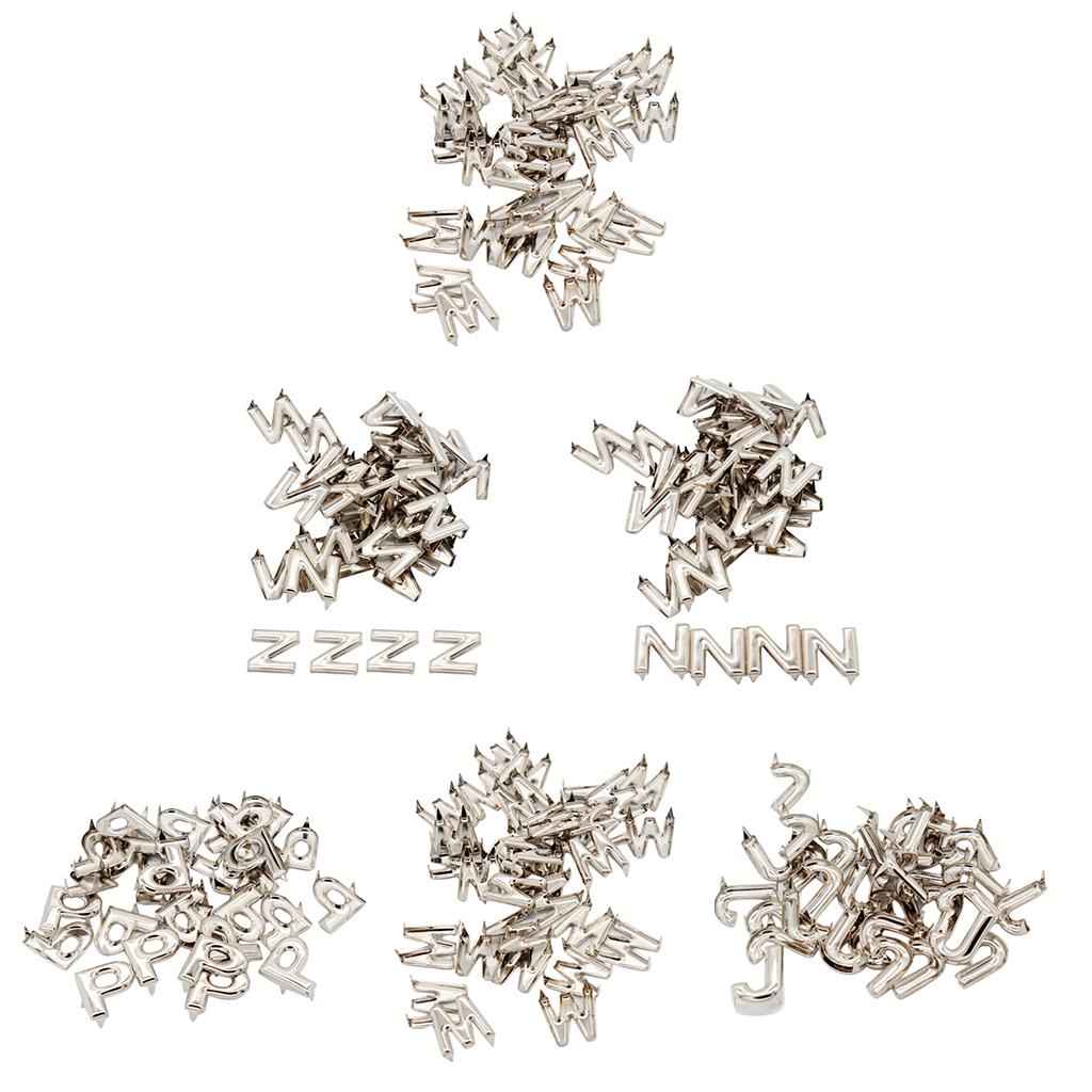 30 Pcs Alloy Silver DIY Alphabet Letter Claw Rivets for Sewing Accessories J