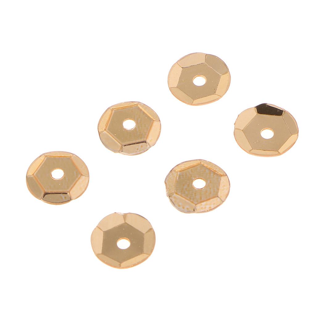 6mm Flowers Loose Cup Sequins Paillettes Sewing Wedding Craft Gold