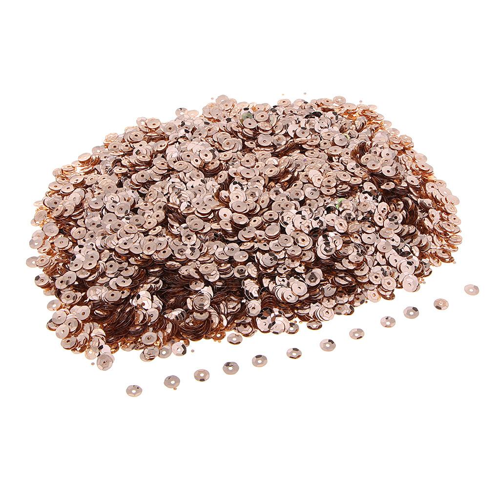 6mm Flowers Loose Cup Sequins Paillettes Sewing Wedding Craft Rose Gold