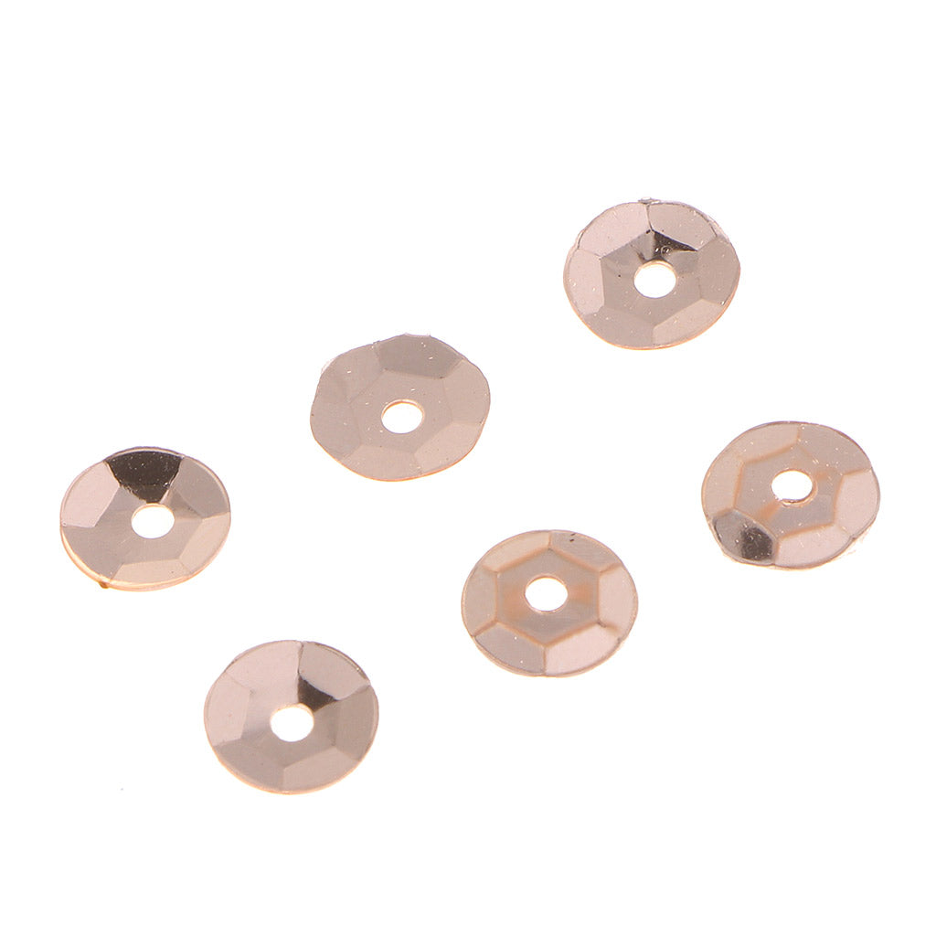 6mm Flowers Loose Cup Sequins Paillettes Sewing Wedding Craft Rose Gold