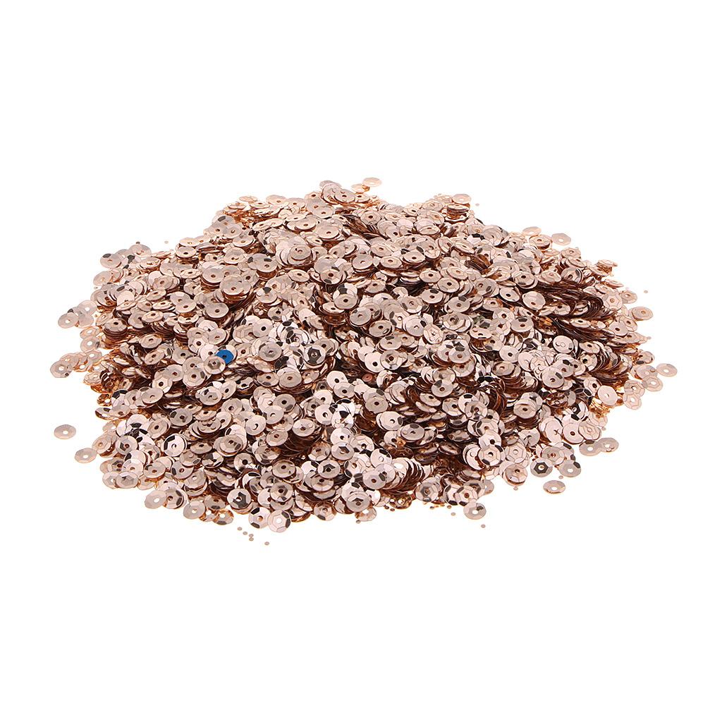 6mm Flowers Loose Cup Sequins Paillettes Sewing Wedding Craft Rose Gold