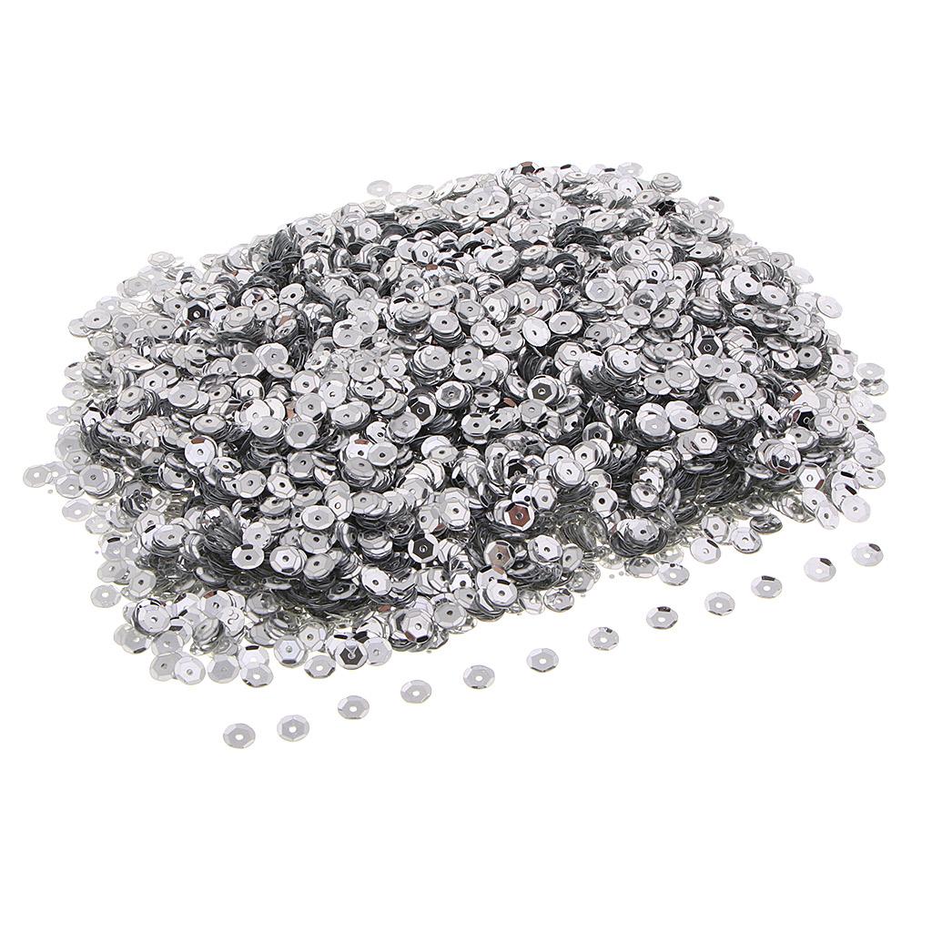 6mm Flowers Loose Cup Sequins Paillettes Sewing Wedding Craft Silver