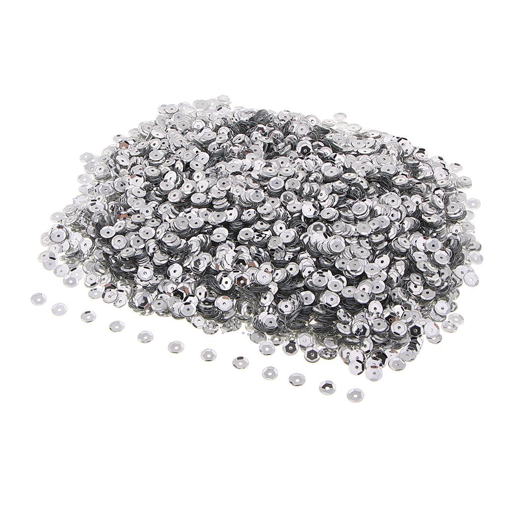 6mm Flowers Loose Cup Sequins Paillettes Sewing Wedding Craft Silver
