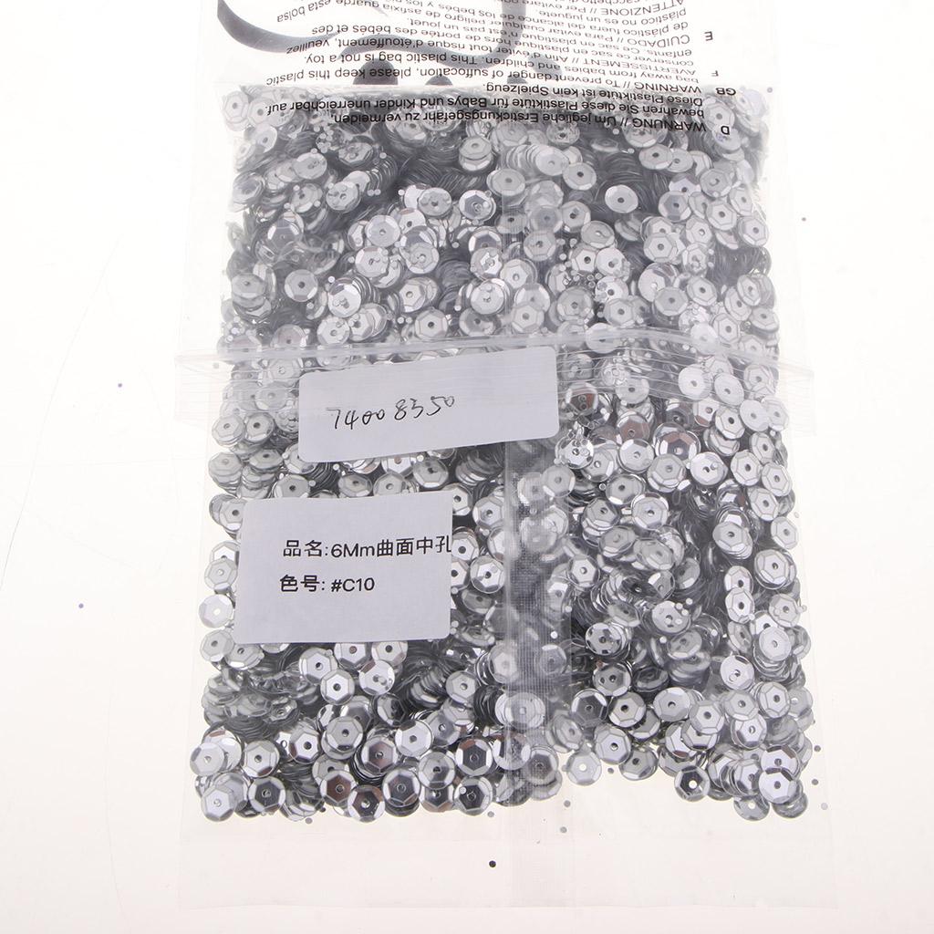 6mm Flowers Loose Cup Sequins Paillettes Sewing Wedding Craft Silver