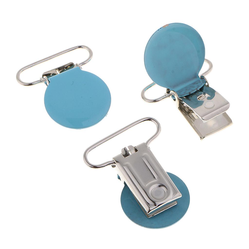 10pcs Metal Pacifier Suspender Clip for Dummy Baby Teether Toy Holder Blue